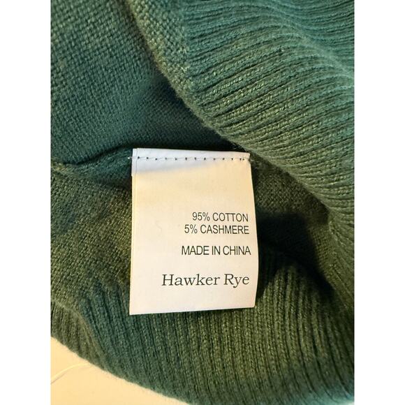 Hawker Rye Cotton Cashmere Sweater L Kombu Green NWT Minimalist Classic - Picture 4 of 9